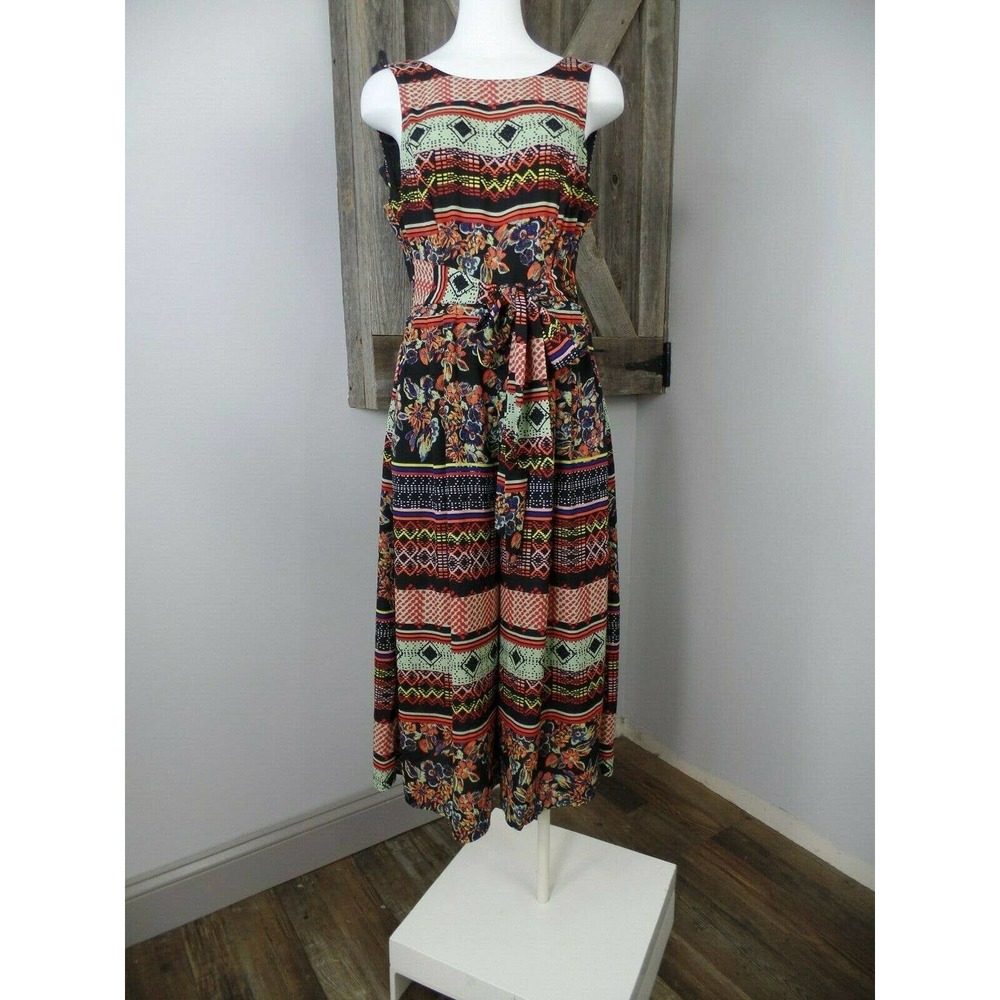 Astr Floral Print Cut Out Back Tie Waist Culottes